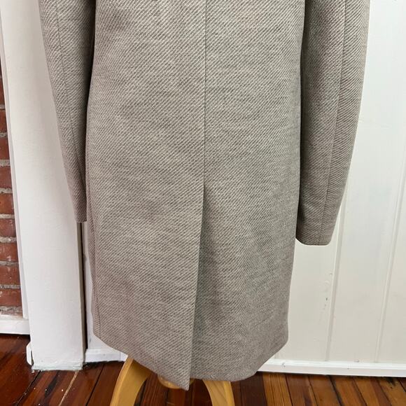 ZARA Funnel Neck Wool Blend Coat Jacket Light Grey Womens M - Picture 8 of 11